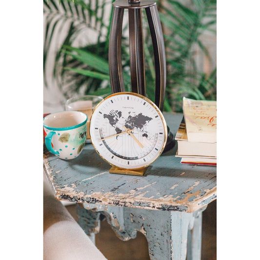 Hermle BUFFALO - Mantel Clock - Nickel & Brass - Grandfather Clocks